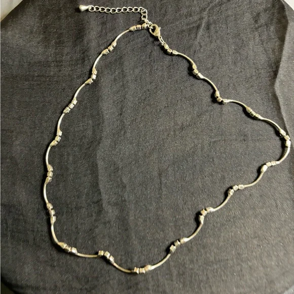 Silver Rhinestone Necklace with Adjustable Chain - Picture 5 of 5